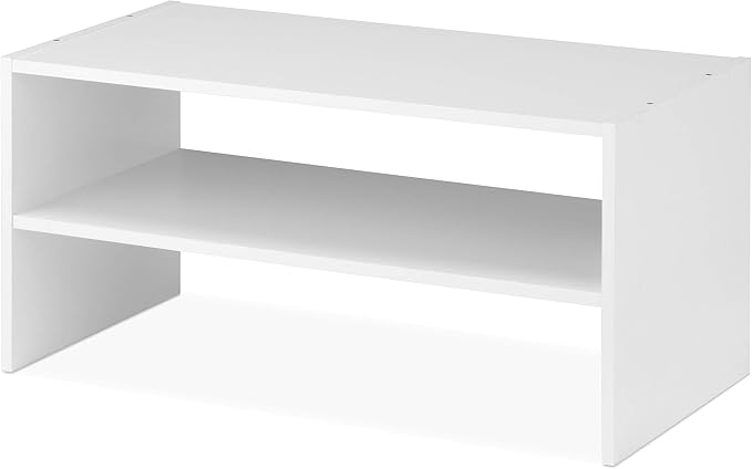 Whitmor Wood Stackable 2-Shelf Shoe Rack, White, 24 inches by Whitmor