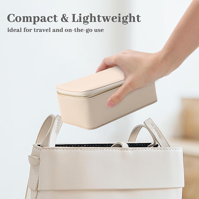 NCONCO Travel Jewelry Box, PU Leather Travel Jewelry Organizer, Portable Travel Jewelry Case with 12pcs Velvet Jewelry Bags for Necklaces Rings Earrings Sorting Storage - Image 5