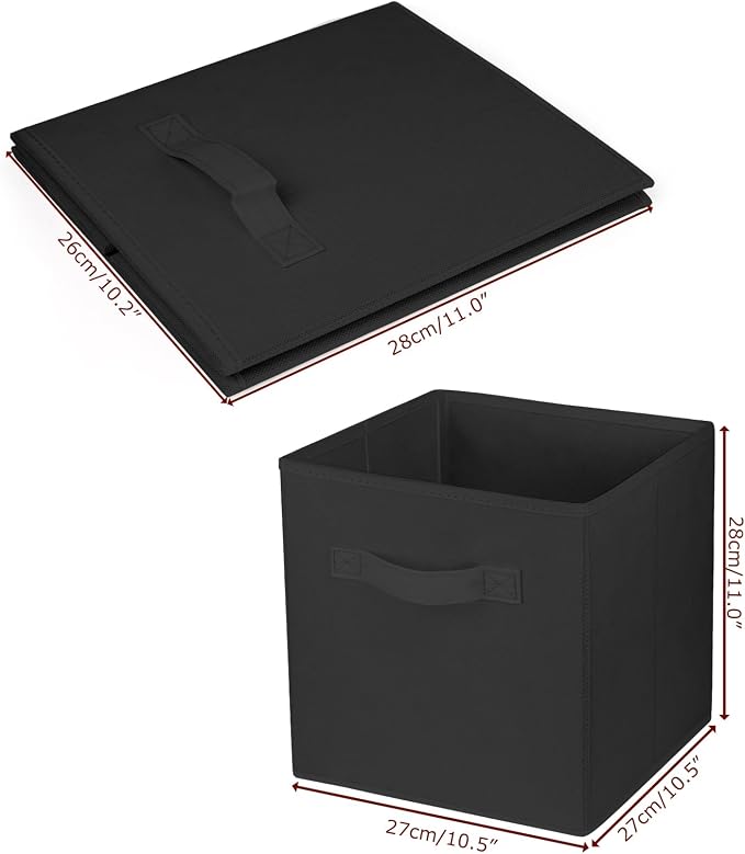 3 Pcs Storage Cubes, 10.5 Inch Collapsible Storage Bins, Fabric Foldable Bins for Organization, Durable Storage Bins for Closet, Shelves, Offices (Black) - Image 4