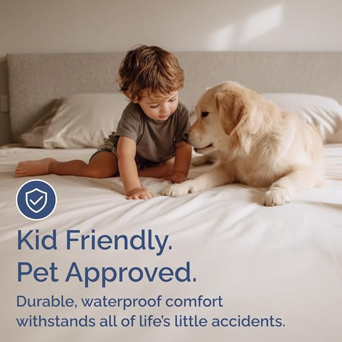 King Mattress Protector Waterproof - Mattress Cover King Size Bed - Bed Protector Waterproof - Absorbent Fitted Sheet up to 16" Deep Pockets - Soft, Breathable, Cooling, Noiseless - Machine Washable