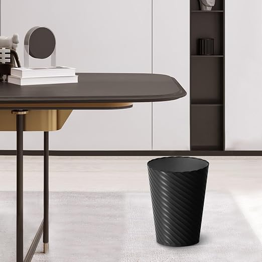 Bathroom Trash Can, 8 Pack 1.8 Gallons Small Trash Can with Trash Bags, Bathroom Garbage Can, Plastic Trash Bin, Round Waste Basket for Bedroom, Office, Kitchen, Room, Compact Space (White Black Grey) - Image 7