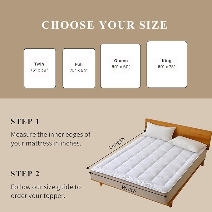 Quilted Fitted Mattress Pad, Elastic Fitted Mattress Topper Protector and Cover Stretches up to 14 Inches Deep, 4 Anchor Elastic Bands, Machine Washable (White, Queen)