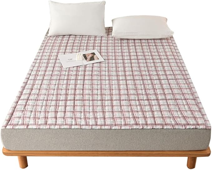 Mattress Pad Twin，Breathable，Non-Slip Mattress Protector with Elastic Straps，Quilted Mattress Topper Cover for Adults and Kids，Raw Cotton，Washable