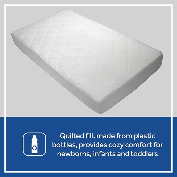 Sealy Baby Cool Comfort Cooling Breathable Waterproof Crib Mattress Protector Pad, Toddler Bed Cover, Machine Washable and Dryer Friendly, 52x28”- White (Pack of 3)