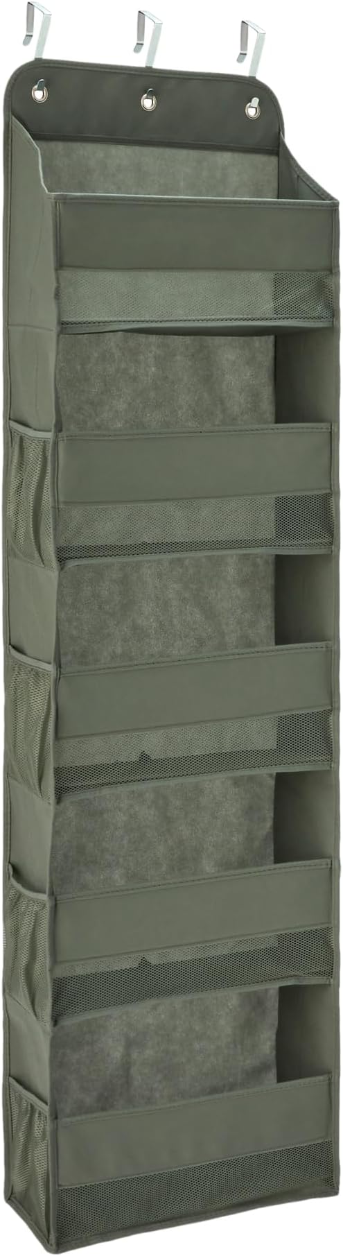 Amazon Basics 5 Tier Over the Door Hanging Shoe Organizer, Large Capacity, Space Saving, 6.4 x 54.5 x 14.9 in, Dark Grey by AmazonBasics