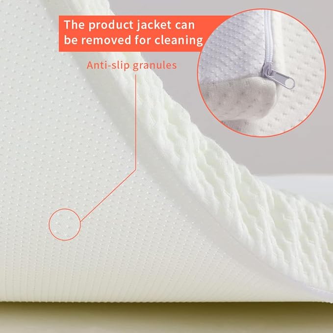 White Lash Bed Topper Memory Foam, 73x24x2 inch, Removable Cover, Non-Slip, For Massage & Beauty