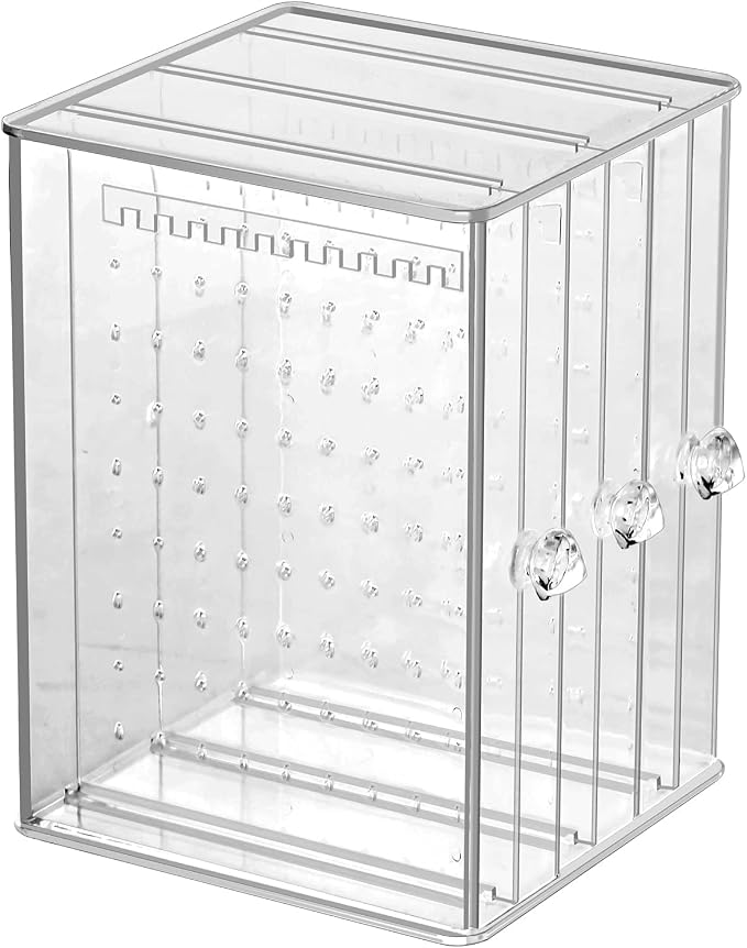 Sooyee Clear 3 Vertical Drawer Earring Display Stand Organizer(216 Holds 108 Pairs), Jewelry Hanger Storage Box - Image 5