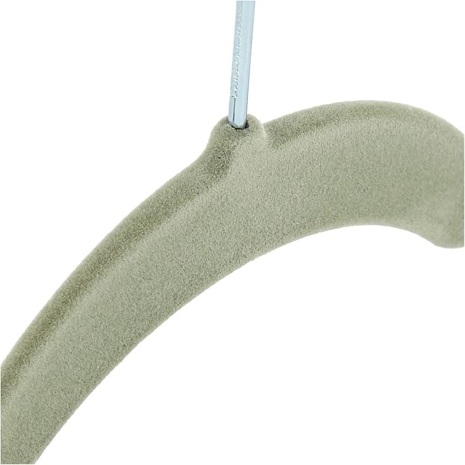 Amazon Basics Space Saving Slim Velvet Non-Slip Clothes Hangers, Sturdy, Gray/Silver, 100-Pack - Image 7