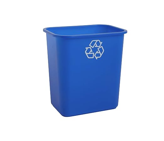 United Solutions 7 Gallon/28 Quart Efficient Recycle Wastebasket | Fits Under Desk | Small, Narrow Spaces in Commercial, Kitchen, Home Office, Dorm | Easy to Clean, 1 Pack, Blue, Model Number: WB0084 by UNITEDSOLUTIONS