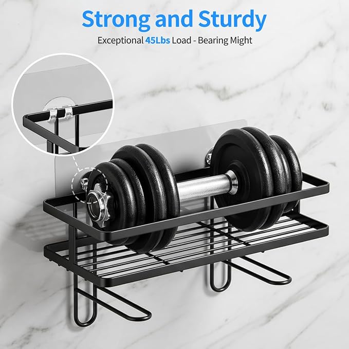 Elegant Shower Caddy Adhesive Replacement, 6 PCS Strong Waterproof Adhesive Hooks and Strips for Shower Shelf and Bathroom Storage Shelves, No Drilling Also Fit Kitchen Rack - Image 3