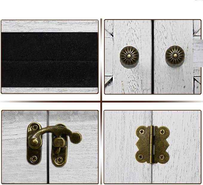 Rustic Wall Mounted Jewelry Organizer,Vintage Wooden Hanging Jewelry Holder Box with Barndoor Decor for Necklaces, Earings, Bracelets, Rings, Accessories. Includes Hook Organizer - Image 5