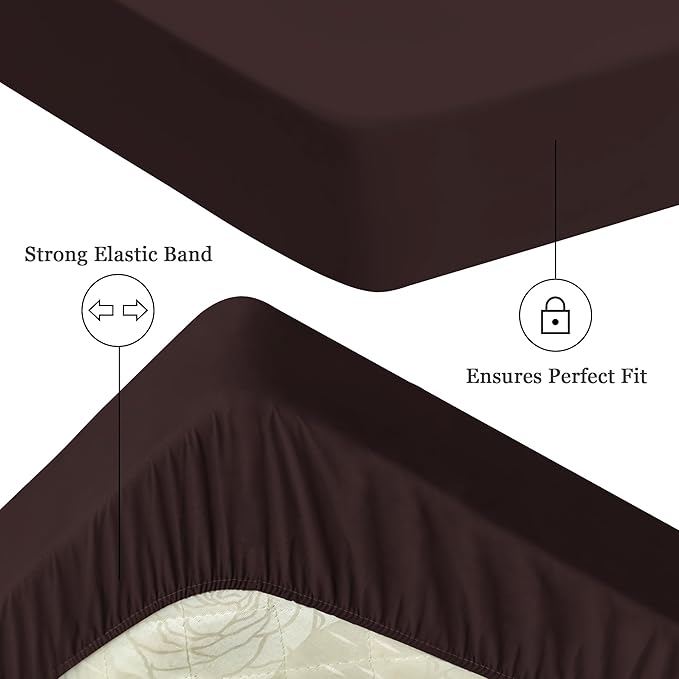 Sufdari Cal King Mattress Protector,Waterproof Mattress Protector,Fitted Sheet Style Mattress Cover with 18" Deep Pocket,Washable and Comfortable-Chocolate,California King
