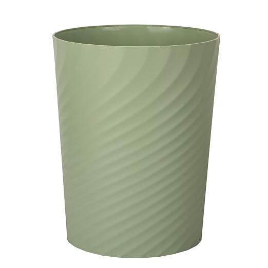 UUJOLY Plastic Small Trash Can Wastebasket, Garbage Container Basket for Bathrooms, Laundry Room, Kitchens, Offices, Kids Rooms, Dorms, 3.5 Gallon, Mint Green by UUJOLY