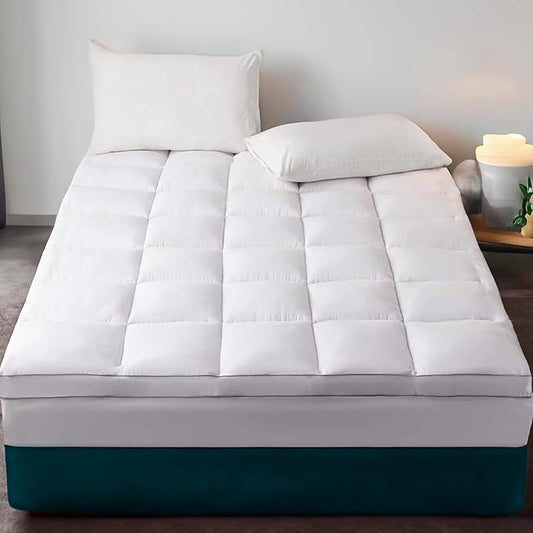 Sleep Mantra California King Adjustable Mattress Cover, White, Vinyl-Free 3D Air Fabric, Waterproof, Machine Washable