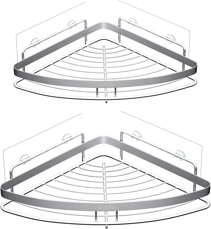 10 PCS Shower Caddy Adhesive Replacement Shower Shelves Adhesive Strip Pad Organizer Sticker Replacement Bathroom Heavy Duty Wall Mount Strong Sticky No Drilling Strong Transparent - Image 7