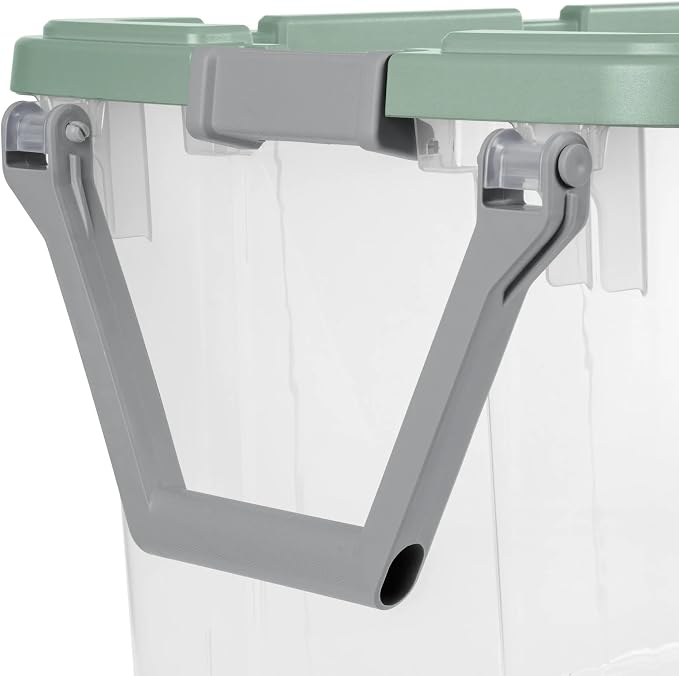 Ratiyae 160 Quart Wheeled Storage Box, Extra Large Durable Clear Plastic Bin, Latch Lid, Lt Green, 2 Count - Image 7