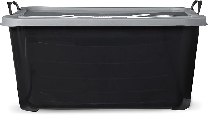 Life Story 24 Pack Heavy Duty Stackable Storage Bin, 55 Quart Home Organizer, Versatile Lightweight Locking Bins with Carrying Handles, Black/Gray - Image 7
