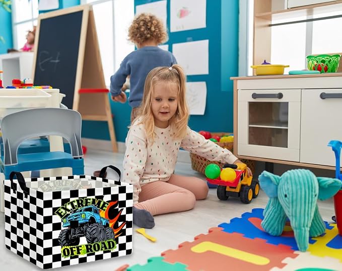 Rectangle Kids Baskets Car Basket Cute Storage Bin Organizer Boys Box for Room Decor Gift Basket(Racing car) - Image 5