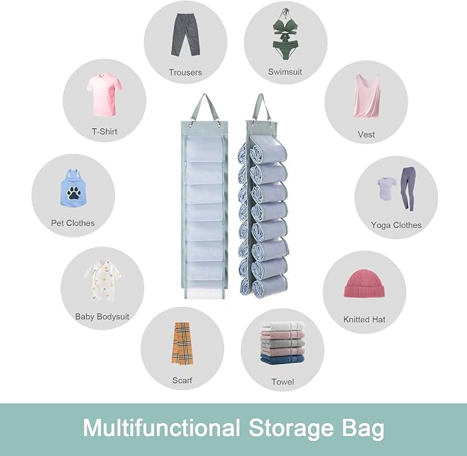DHSFKBE Legging Organizer with 16 Roll Compartments for Yoga Pants, Tank Top, Towel, Underwear, Shirt (Grey) - Image 4