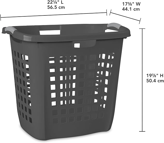 Sterilite 4-Pack 2.1 Bushel Ultra Easy Carry Hamper, Laundry Basket Organizer, Flat Gray - Large Plastic Clothes Bin for Home, Dorm, Bathroom, and Bedroom Organization - Image 2
