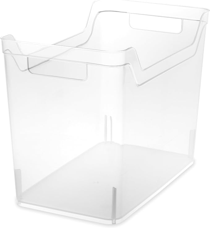 Sterilite Medium Shelf Bin with Handles, Plastic Storage Container for Organizing Shelving, Closet, Pantry, and Countertops, Clear, 6-Pack - Image 2
