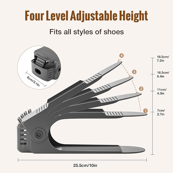 Neprock Shoe Slots Organizer for Closet, Shoe Storage Organizer Shoe Slots Organizer, Shoe Rack Organizer Space Saver Organizador De Zapatos for Closet Organization(36 Pack)(Grey) - Image 2