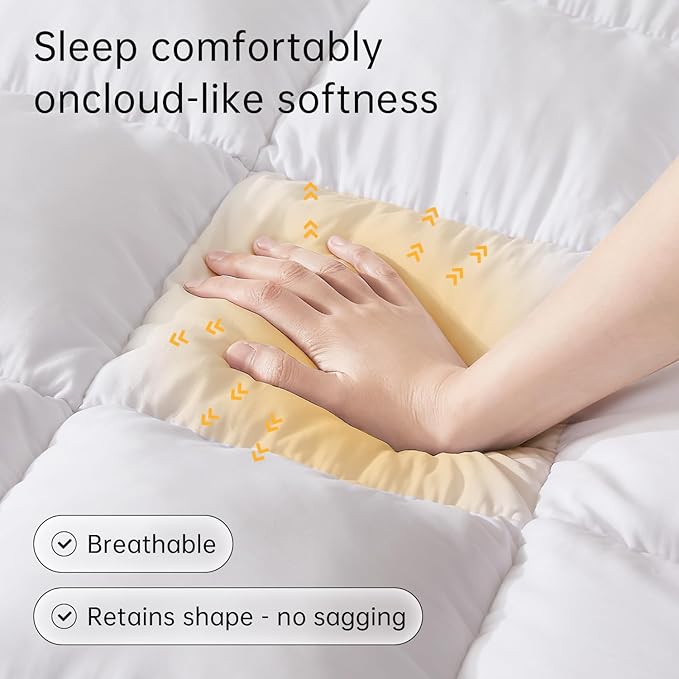 SAPHREAS Twin Size 3 Inch Memory Foam Mattress Topper with 8-20 inches Stretchable Pockets, Soft Pillow Top Mattress Pad for Back Pain Relief with Breathable Air Mesh Sides