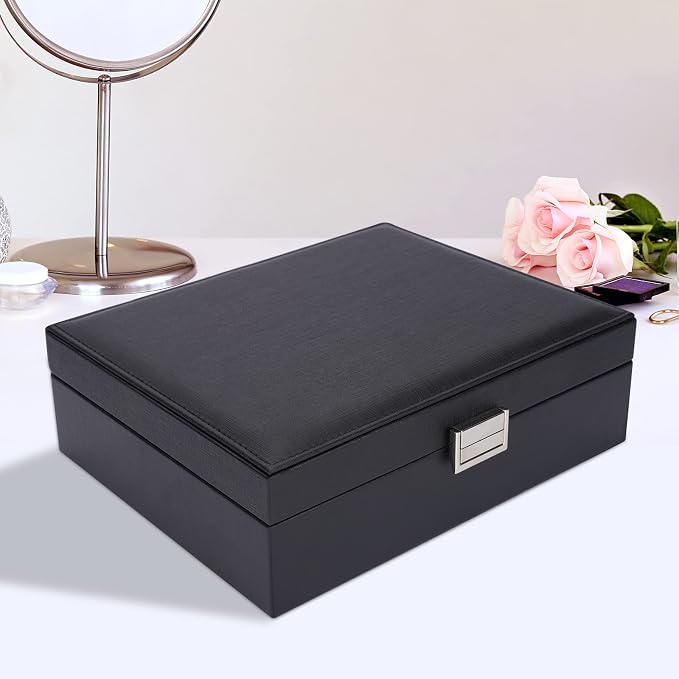 Jewelry Box Organizer, Travel Jewelry Storage Boxes Necklace Holders Display Tray Storage Case(BLACK) ¡­ - Image 5