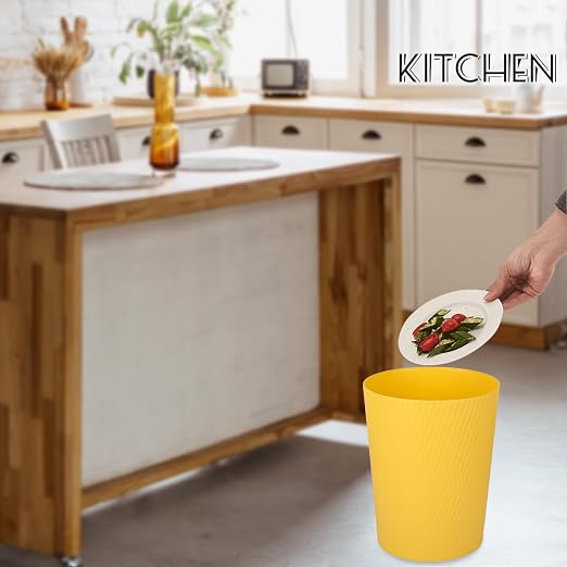 UUJOLY Small Trash Can Wastebasket Garbage Can Container Bins for Bathrooms, Laundry Room, Kitchens, Offices, Kids Rooms, Dorms (Yellow) - Image 4
