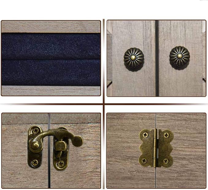 Rustic Wall Mounted Jewelry Organizer,Vintage Wooden Hanging Jewelry Holder Box with Barndoor Decor for Necklaces, Earings, Bracelets, Rings, Accessories. Includes Hook Organizer - Image 5