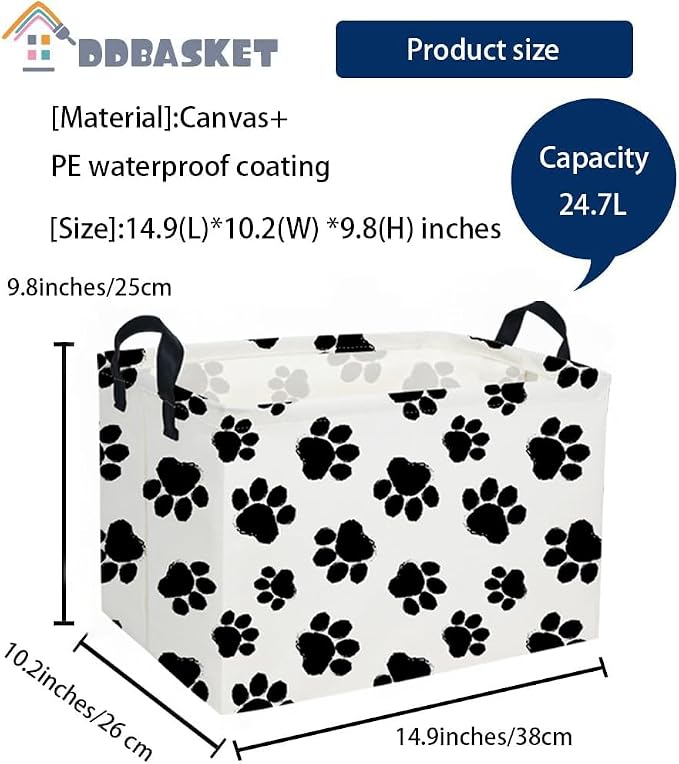 Rectangular Dog Baskets Gift Bins Empty Kids Storage Basket Baby Boy Basket Kids Dog Toy Storage Bin Organizer Box Room Decor for Home(Dog Bins) - Image 7