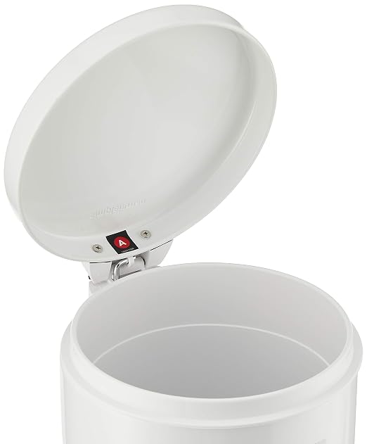 simplehuman 4.5 Liter Bathroom Trash Can, White Steel, Pack of 6 - Image 9