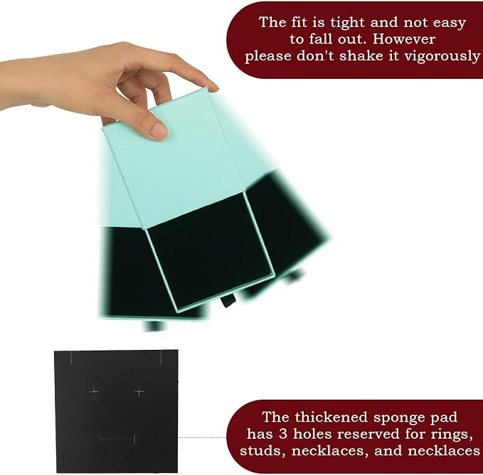 Nsmykhg Jewelry Gift Box Velvet-Lined,12 Pack Compact Drawer Style for Earrings & Rings, Necklace & Bracelet Organizer, 3.93x3.93x1.65 Inches, Stackable Elegant Jewelry Display & Storage Box (Blue) - Image 4
