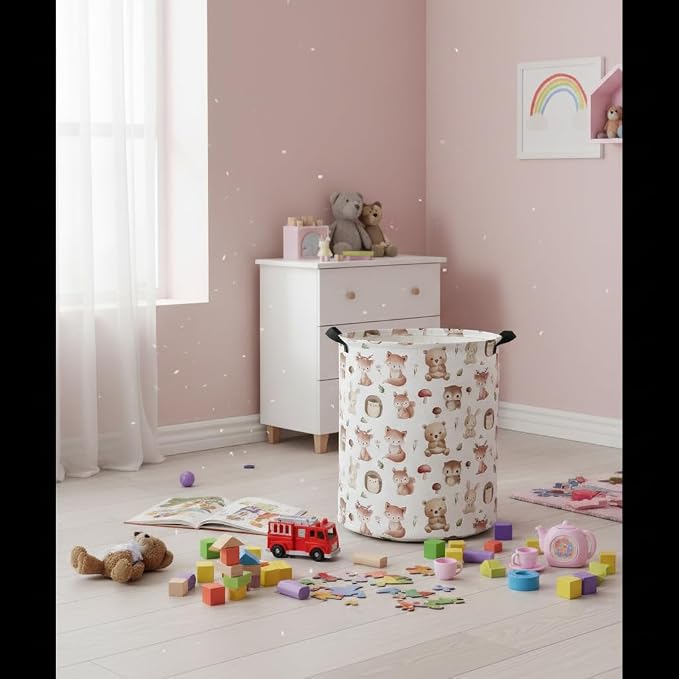 Baby Laundry Hamper kids laundry Basket Waterproof Laundry Bag for Bedroom Toy Clothes Organizer Room Décor(Mushroom Animal) - Image 6
