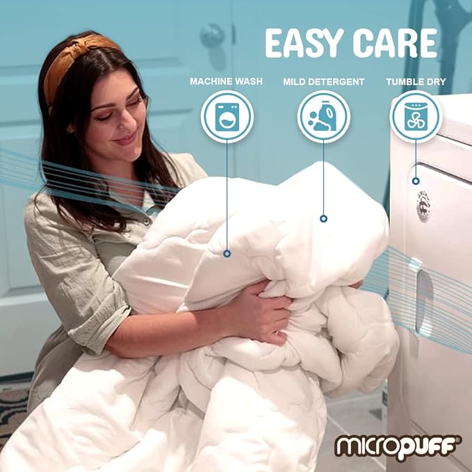 Micropuff Fitted Mattress Pad - California King Size (72" x 84") Mattress Pad - Soft and Comfortable Fitted Mattress Protector - Mattress Cover Stretches 15 to 18 Inches Deep - Easy to Wash
