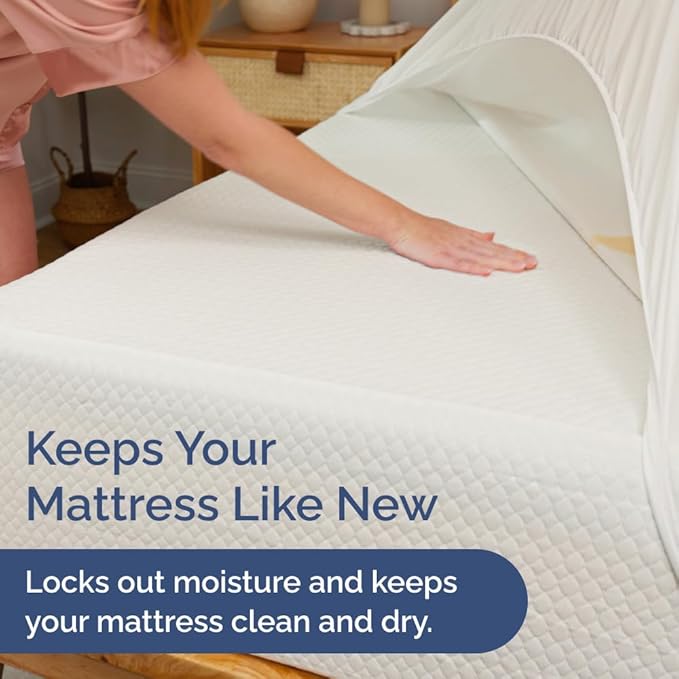 Queen Mattress Protector Waterproof - Mattress Cover Queen Size Bed - Bed Protector Waterproof - Absorbent Fitted Sheet up to 16" Deep Pockets - Soft, Breathable, Cooling, Noiseless - Machine Washable