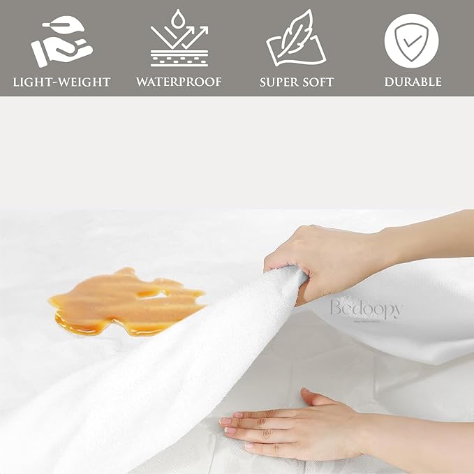 24X72 Cot Bed Waterproof Mattress Protector Pad Cover RV Bunk & Truck Sleeper Soft Terry Cotton White Luxury RV Mattress Protector 6" Inch Deep Pocket Easy Care