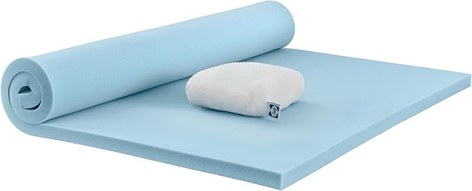 Sealy Dreamlife 2” Gel Memory Foam California King Mattress Topper with Cooling Cover, SealyComfort Gel Foam, SealyCool Stretch Knit Cover with Corner Straps
