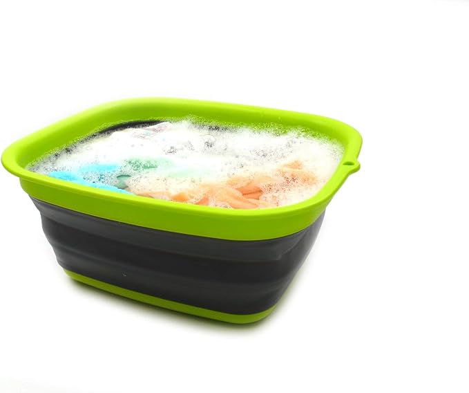 SAMMART 7.7L (2 Gallon) Collapsible Tub - Foldable Dishpan, Kitchen Sink for Camping - Portable Washing Basin - Space Saving Indoor Outdoor Plastic Washtub (Dark Grey, S) - Image 5
