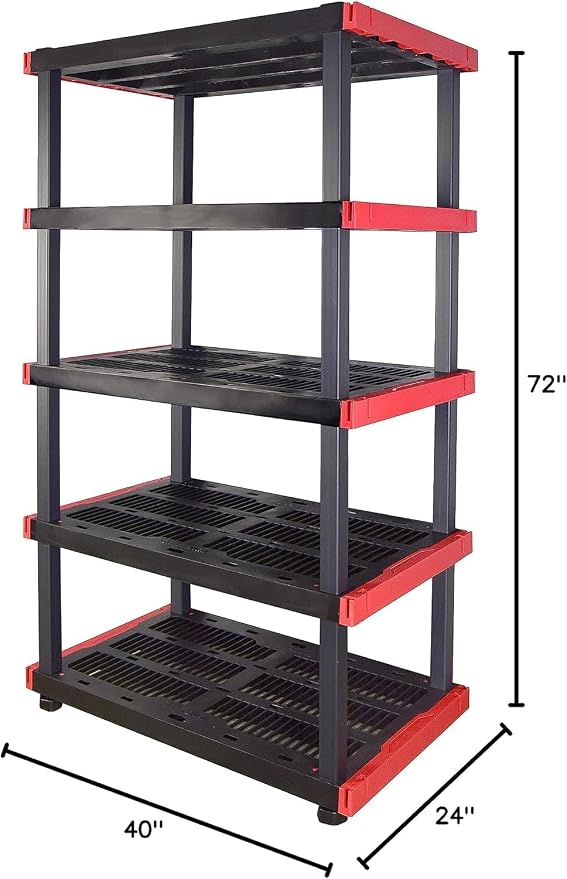 CX Craftsman 5-Tier Highly Durable Storage Rack, 5 Shelves That Support up to 200lbs/shelf, Organization and Storage, Weather-Resistant Design, Easy Assembly, American Made (72.3”H x 40”W x 24”D) - Image 3
