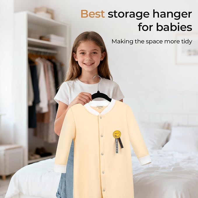 GoodtoU Kids Hangers Velvet 50 Pack 14" - Kids Felt Hangers Non Slip Toddler Hanger Childrens Hanger for Kid - Image 4