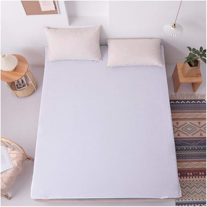Mattress Topper Protector Pad,Waterproof Breathable Anchor Bands Cotton Mattress Protector Vinyl Free Hotel Quality (King)