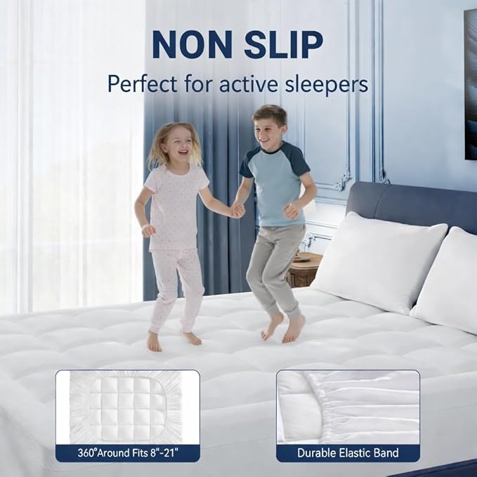 ELEMUSE 3 Inch Queen Size Dual Layer Memory Foam Mattress Topper, 2 Inch Premium Cooling Gel Memory Foam, 1 Inch Soft Pressure Relief Pillowtop Mattress Pad, CertiPUR‑US Certified, Sleep Upgrade