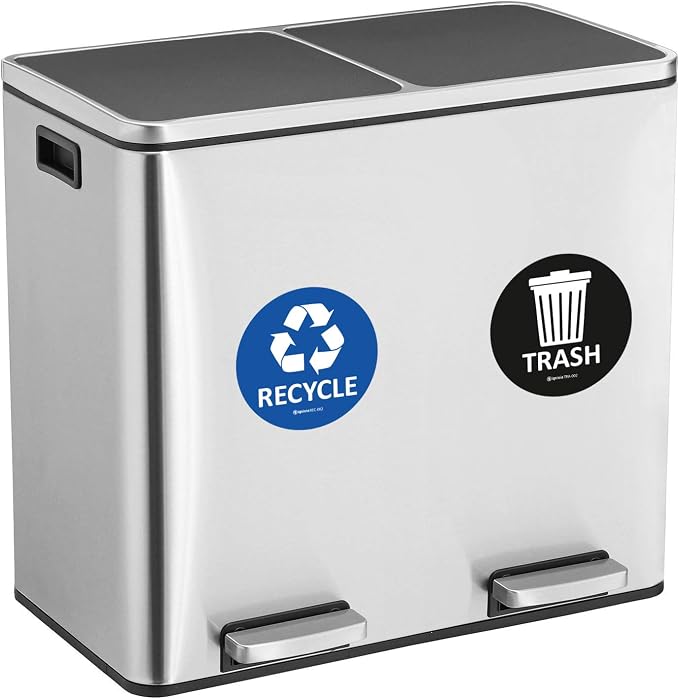IGNIXIA Recycle & Trash Stickers Combo, Trash Bin Decals Recycle Sticker Trash Symbols Sticker 4 X 4 Inches PVC Vinyl Self Adhesive (Blue and Black) - Image 5
