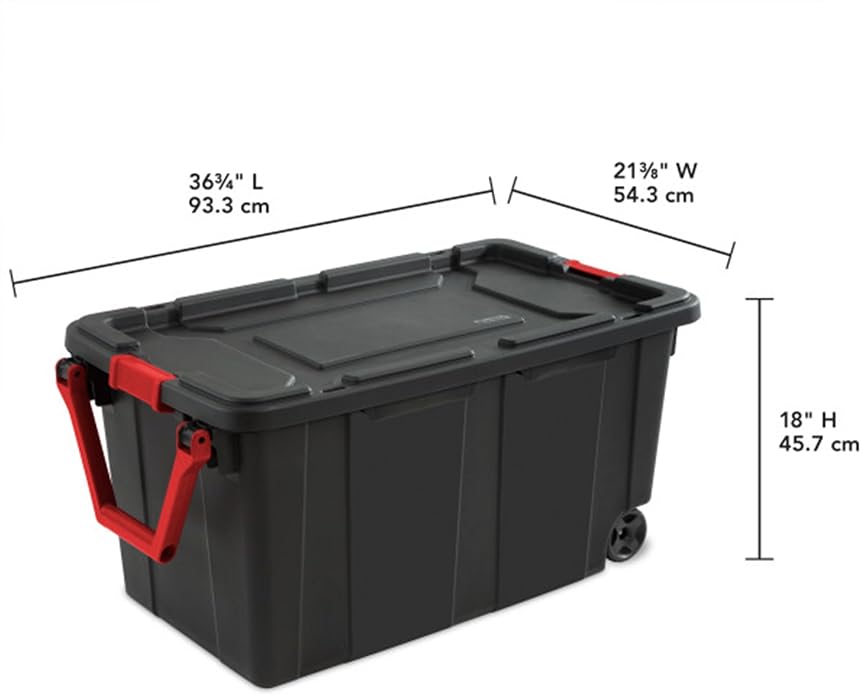 Sterilite Tote IND Wheeled Black 40GA 14699002 - Image 2