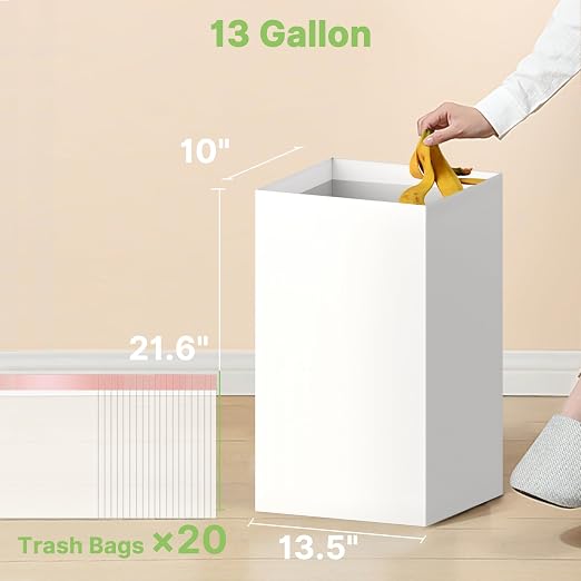 Magicheap Disposable Trash Cans for Parties 16 Pack, 13 Gallon Cardboard Trash Can for Events, Thick Collapsible Garbage Can for Camping - 13.5" L x 10.0" W x 21.7" H, White - Image 3