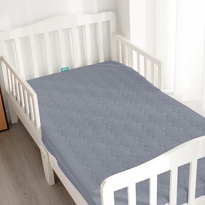 Biloban Crib Mattress Protector Pad Waterproof, Toddler Waterproof Crib Mattress Cover, Machine Washable & Dryer Fit Baby Toddler Bed Mattress Protector (Standard Size 52” x 28”), Grey