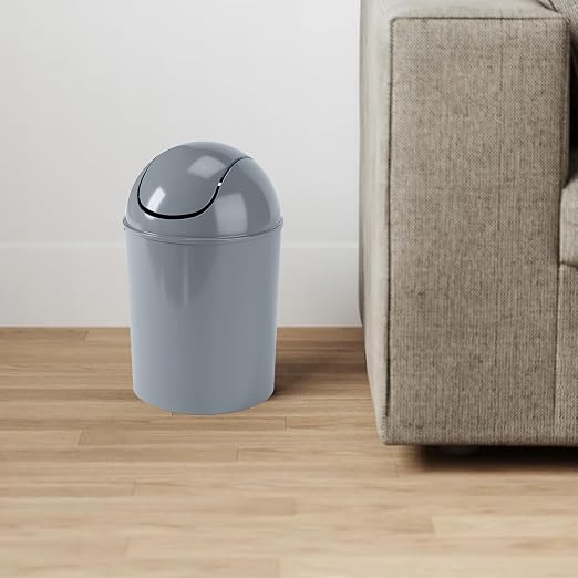 Umbra 1.25 Gallon Mini Waste Can with Removable Swing-Top Lid - Small Garbage Bin for Kitchen, Bathroom, Bedroom, Office - Compact Trash Can Fit Under Tables & Counters - Steel Blue - Image 6