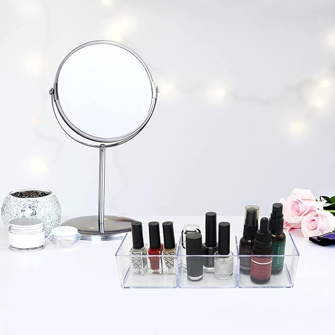 carrotez 3 Compartment Clear Plastic Drawer Organizer for Makeup, Bathroom, Desk, Vanity - Image 7