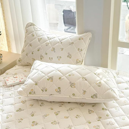 Mattress Protector, Soft Breathable Noiseless Mattress Cover with Stretchable Pockets for 6-11 inches Mattress, Machine Washable (02,2 Pillowcase 19"x29")
